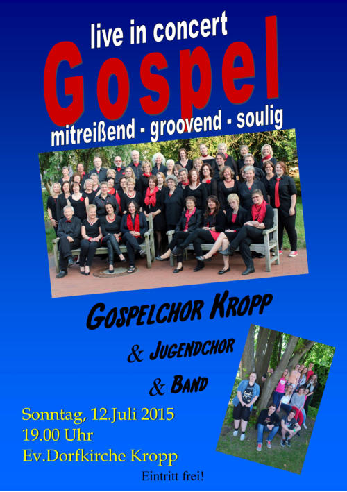 Plakat: Gospelkonzert - Gospelchor Kropp